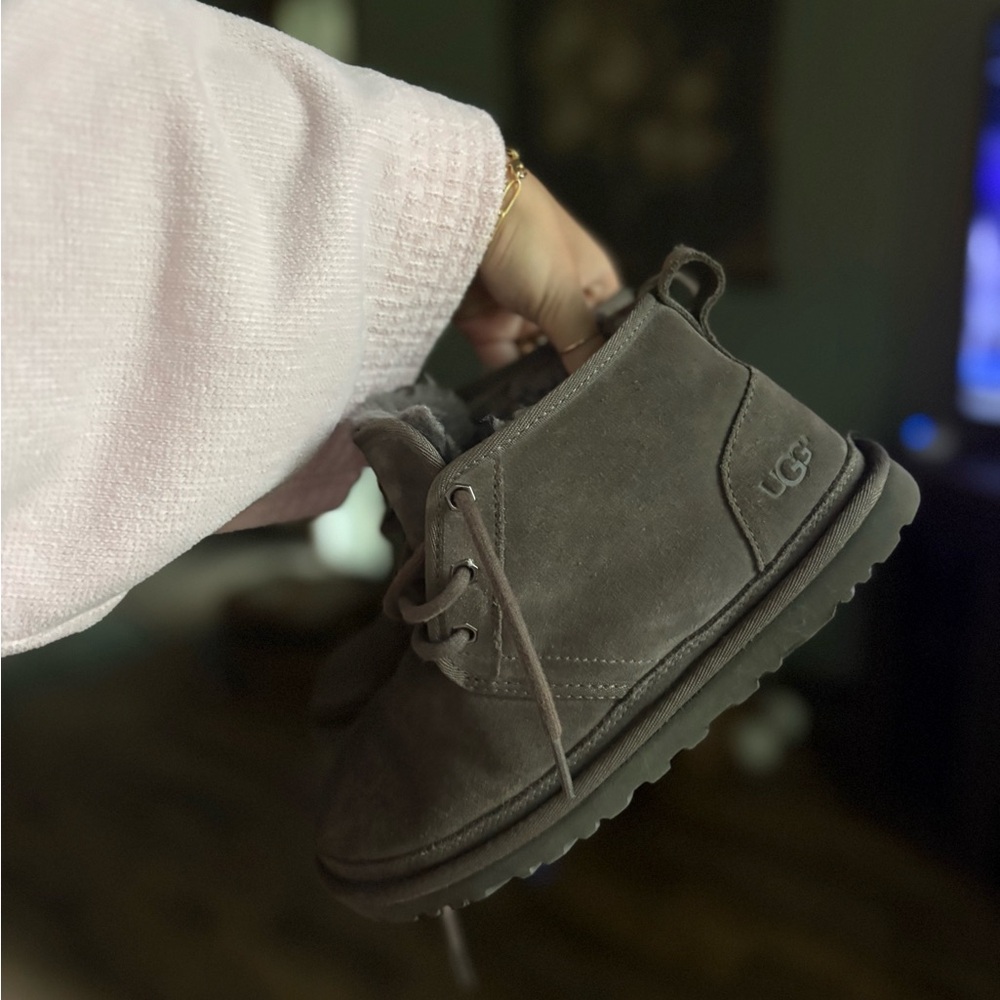 UGG Charcoal Suede Lace-Up Boots